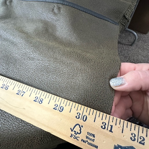 Sam Edelman Women's Sydney Hooded Faux Shearling Dark Olive Jacket size L - Picture 14 of 16